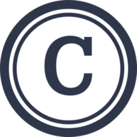 copyright e ícone de marca registrada único png. licença de direito de marca registrada e sinal de propriedade intelectual. png