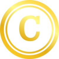 Copyright and registered trademark icon in golden colors. Trademark right license and intellectual property sign. png