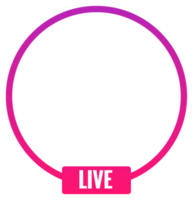 Round profile frame for live streaming on social media. Gradient livestream frame. png