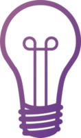 icône de lampe idée en dégradé de couleur. symbole d'icône d'ampoule de style linéaire. png