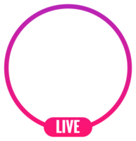 Round profile frame for live streaming on social media. Gradient livestream frame. png
