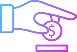 Donate icon in gradient colors. Donation signs illustration. png