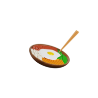 3d bibimbap illustration png