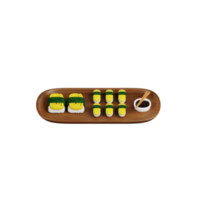 ilustração de sushi 3d tamago png