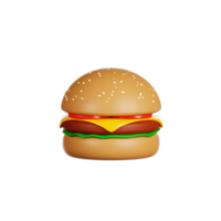 ilustração 3d de hambúrguer png