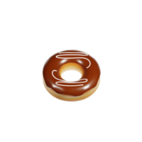 donut de chocolate ilustración 3d png