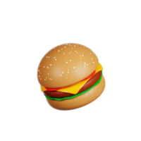 Ilustración 3d de hamburguesa png