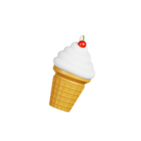 ilustración 3d de helado de vainilla png