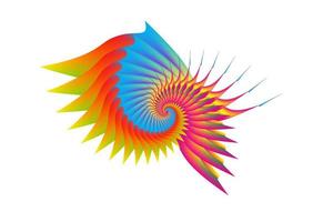 Illustration of Wings with colorful gradations with an Abstract concept vector