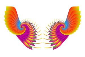 Illustration of Wings with colorful gradations with an Abstract concept vector