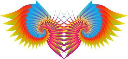 Illustration of Wings with colorful gradations with an Abstract concept vector