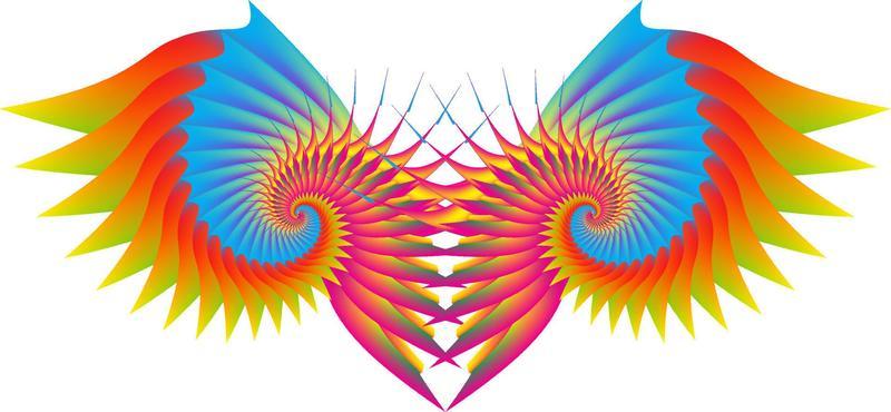 Illustration of Wings with colorful gradations with an Abstract concept