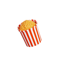 Ilustración 3d de palomitas de maíz png