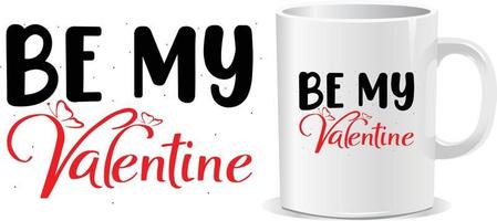 Valentine's Day mug design vector