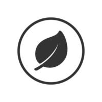 hoja en una imagen prediseñada de icono de web de logotipo de empresa de círculo. diseño gráfico vectorial simple, plano y moderno mínimo. símbolo de signo o placa para la naturaleza, productos ecológicos orgánicos, impresión de pegatinas, menú vegetariano, etc. vector