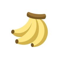 Simple cute yellow banana icon. Fruit flat vector illustration clipart design.