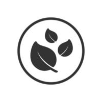 Three leaves in a circle company logo web icon clip art. Simple flat modern minimal vector graphic design. Sign symbol or badge for nature, organic eco friendly products, sticker print vegetarian etc.