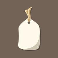 etiqueta de papel, plantilla en blanco vacía, icono de imágenes prediseñadas de vector de vista frontal. elemento de ilustración plano simple para etiquetas de precios de productos o tiendas, pegatinas, carteles de descuento de venta, etc.