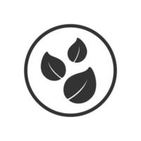 Three leaves in a circle company logo web icon clip art. Simple flat modern minimal vector graphic design. Sign symbol or badge for nature, organic eco friendly products, sticker print vegetarian etc.