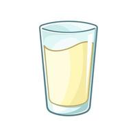 Tall glass of lemonade clipart element. Cute simple flat vector illustration design. Lemon fruit cold beverage drink print, sign, symbol