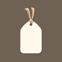 Paper tag, empty blank template, front view vector clipart icon. Simple flat illustration element for product or shop price labels, stickers, sale discount signs etc.