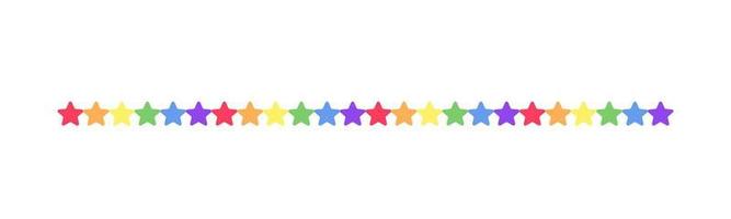arco iris estrellas mes del orgullo garland empavesado divisor simple vector ilustración clipart