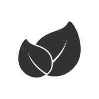dos hojas verdes logo empresarial web icono clip art. diseño gráfico vectorial simple, plano y moderno mínimo. símbolo de signo o placa para la naturaleza, productos ecológicos ecológicos, impresión de pegatinas, etc. vector