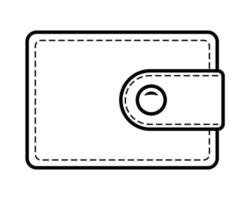 Wallet Icon in Black Line Vector Illustration