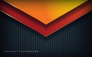 abstract red and orange gradient arrow golden line overlap layers texture background. eps10 vector