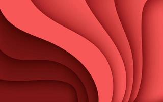 capas de corte de papel 3d de textura roja de múltiples capas en banner de vector degradado. diseño de fondo de arte de corte de papel abstracto para plantilla de sitio web. concepto de mapa topográfico o corte de papel de origami suave