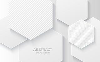 white papercut background. Vector 3d. Abstract geometric layered background. Paper shapes textured with hexagon. Minimalist cover design