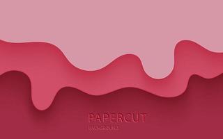 Multi layers pink rose color texture 3D papercut layers in gradient vector banner. Abstract paper cut art background design for website template. Topography map concept or smooth origami paper cut