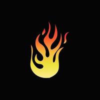 Hand drawn fire illustration on black background for element design. silhouette of flames for design element. vector