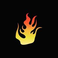 Hand drawn fire illustration on black background for element design. silhouette of flames for design element. vector