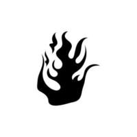 Hand drawn fire illustration on white background for element design. silhouette of flames for design element. vector