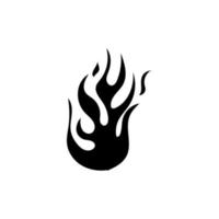ilustración de fuego dibujada a mano sobre fondo blanco para el diseño de elementos. silueta de llamas para elemento de diseño. vector