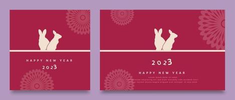 Tarjeta de año nuevo 2023. diseño de fondo minimalista con área de espacio de copia vector