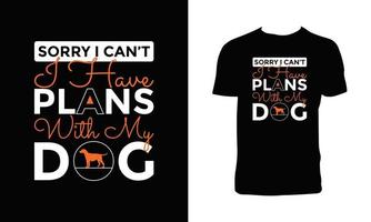 diseño creativo de camiseta con letras de perro vector