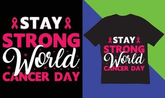 World Cancer Day T-Shirt Design. vector