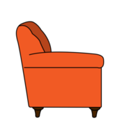 sofá laranja cadeira confortável decoração png