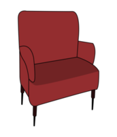 rotes Sofa bequeme Stuhldekoration png