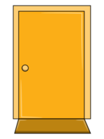 gul dörr hus dörr rum byggnad png