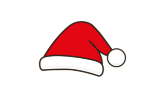 Weihnachtsmannmütze, rot und weiß. weihnachten und neujahr. transparenter Hintergrund. png