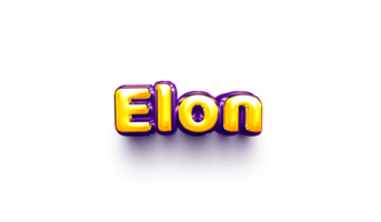 names of boy English helium balloon shiny celebration sticker 3d inflated Elon png