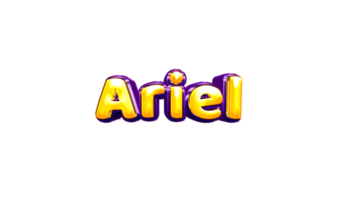 names helium balloon air shiny yellow baby new born font style 3d  Ariel png