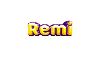 names helium balloon air shiny yellow baby new born font style 3d  Remi png