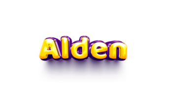 name balloon baby 3d inflated helium shiny birthday celebration party Alden png