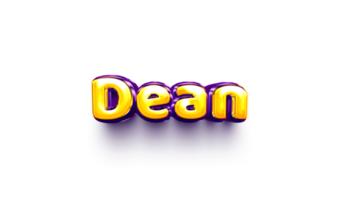 names of boy English helium balloon shiny celebration sticker 3d inflated Dean png