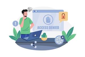 Access Denied Illustration concept on white background vector