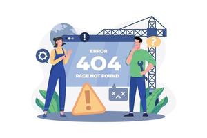 concepto de ilustración de error 404 sobre fondo blanco vector